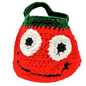 Handcrafted Crochet Bag Red Tomato Face Halloween Trick or Treat Bag