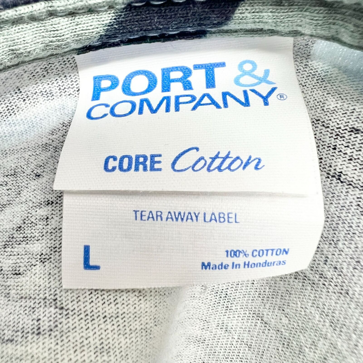Port & Company T-shirt Large Blue Camo TX Team Short Sleeve New